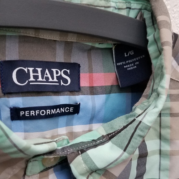 Chaps Plaid Button Down Collard Shirt - Picture 2 of 4